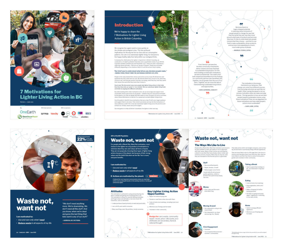 One front page, two spreads and one chapter page of the One Earth Document
